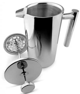 stainless steel coffee press with impeccable finish
