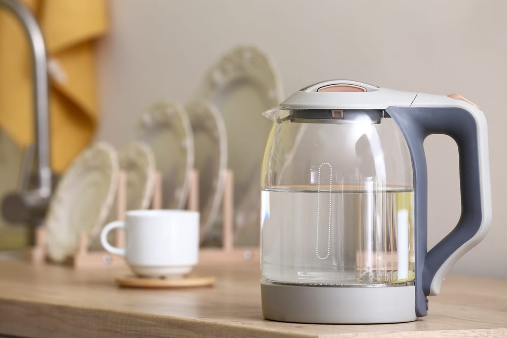Electric kettle and on kitchen table